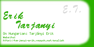 erik tarjanyi business card